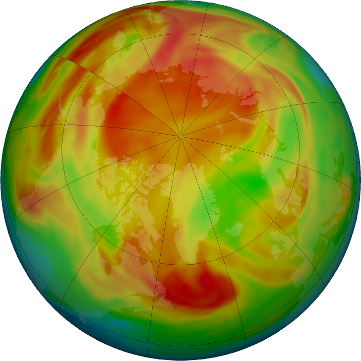 Arctic ozone map for 09 April 2019